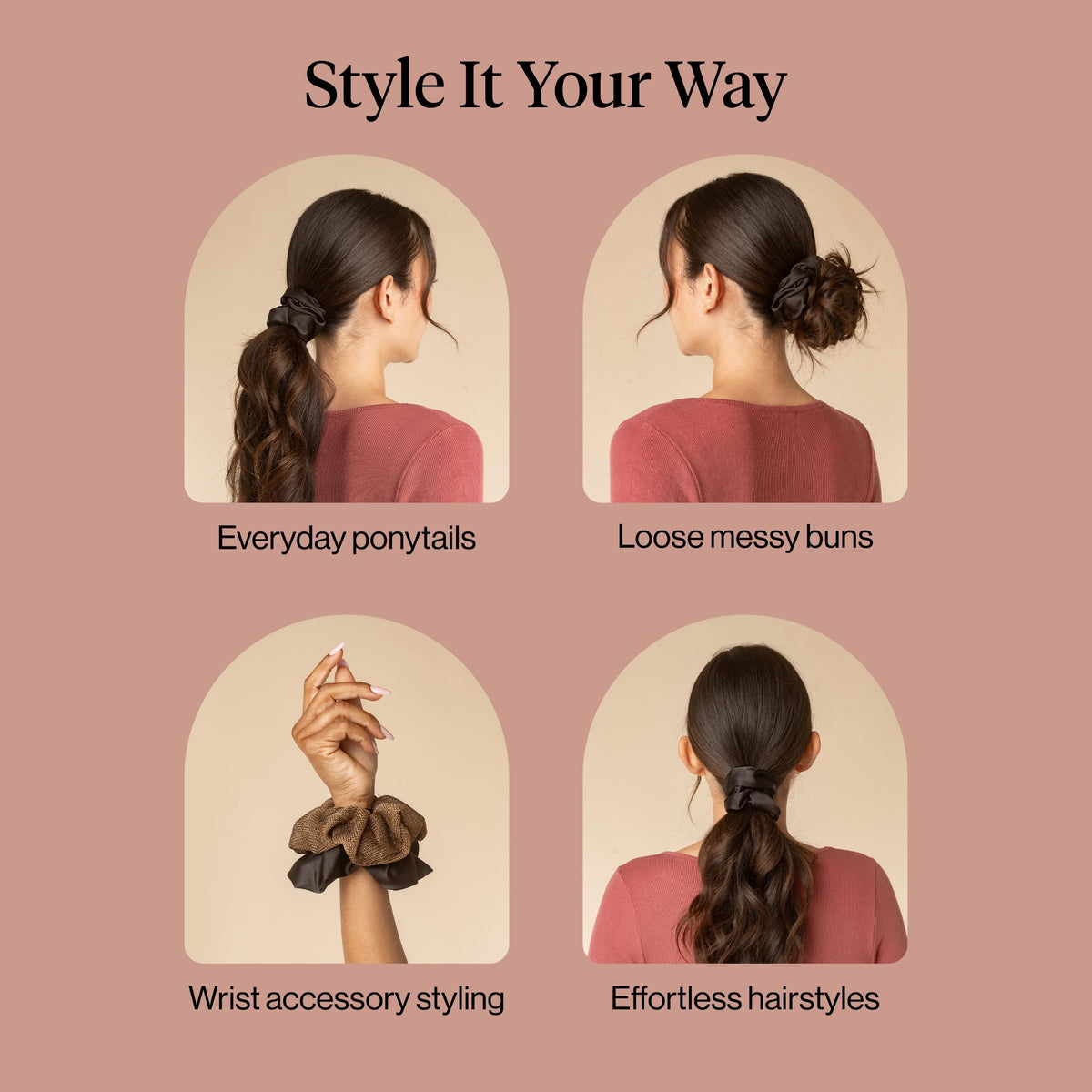 Kitsch Satin Scrunchies for Women 3pcs - Garden Bouquet