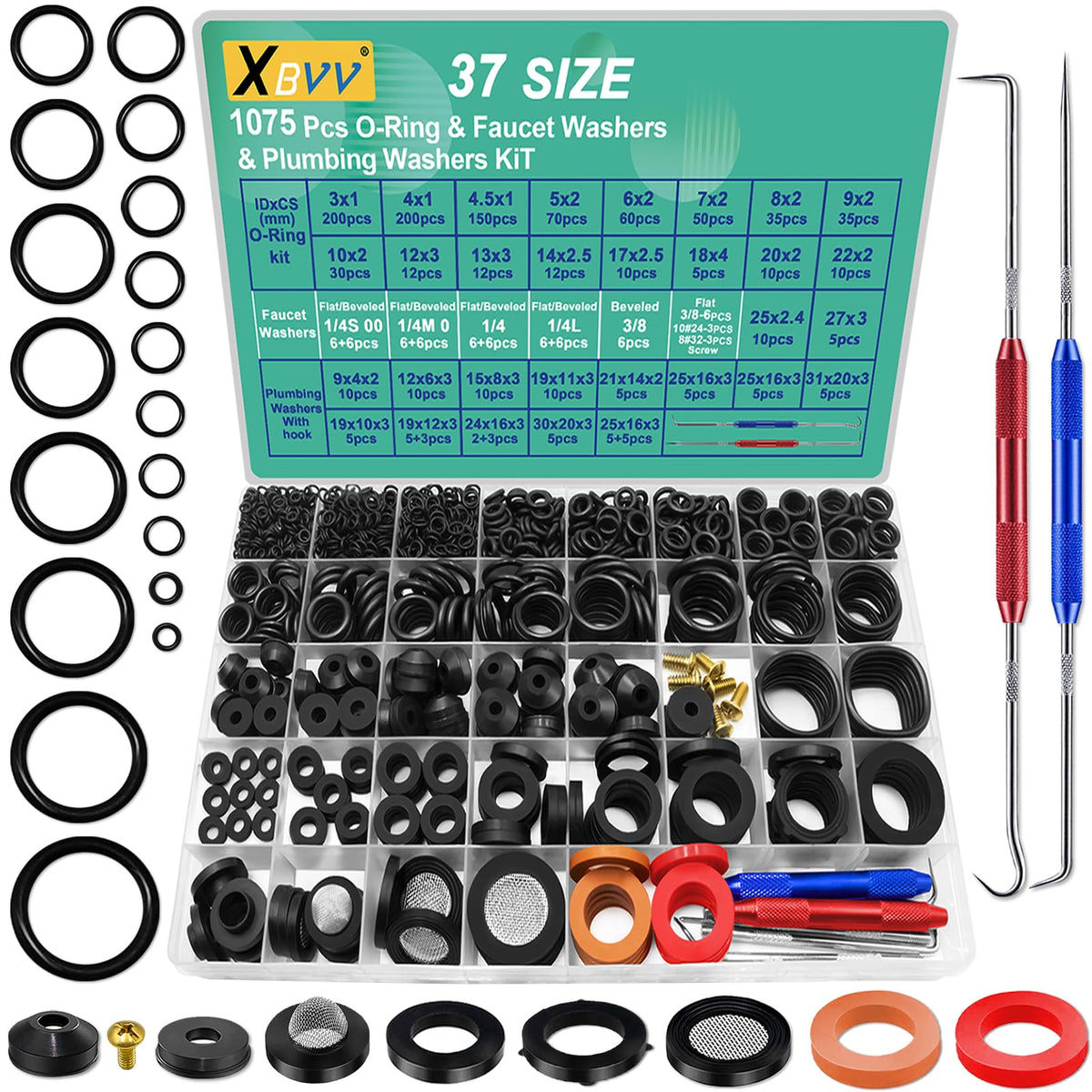 XBVV 20 Sizes O Rings O Rings Rubber Assorted Seal Kit