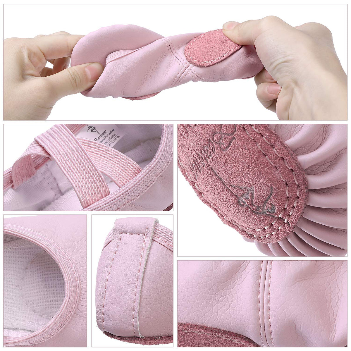 Ballet Shoes Leather Ballet Flats Split Sole Dance Slippers for Girls Toddlers Women