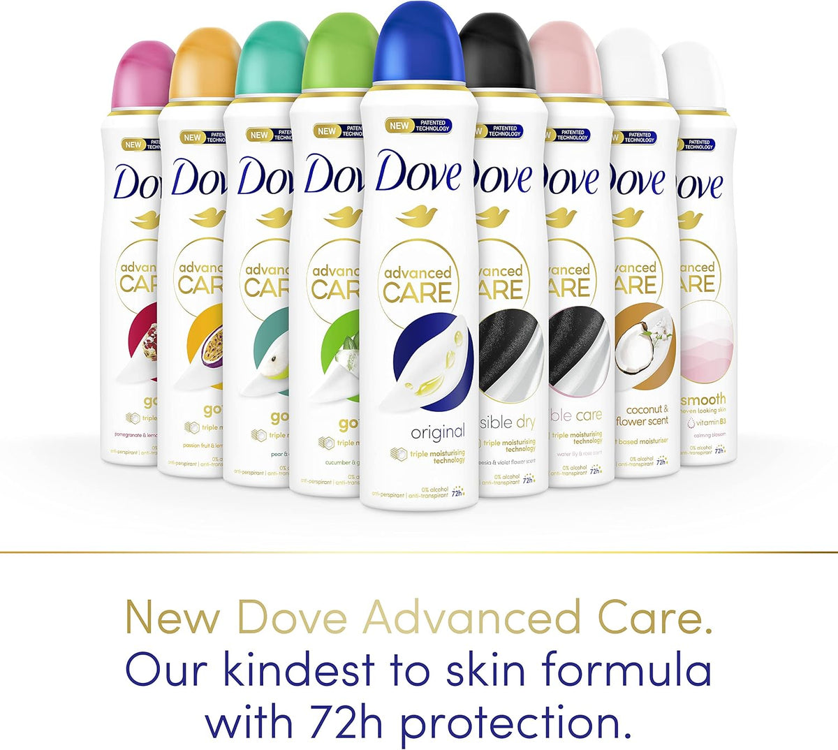 Dove Advanced Care Original Anti-perspirant Deodorant Spray with Triple Moisturising technology aerosol for 72 hours of protection 100 ml