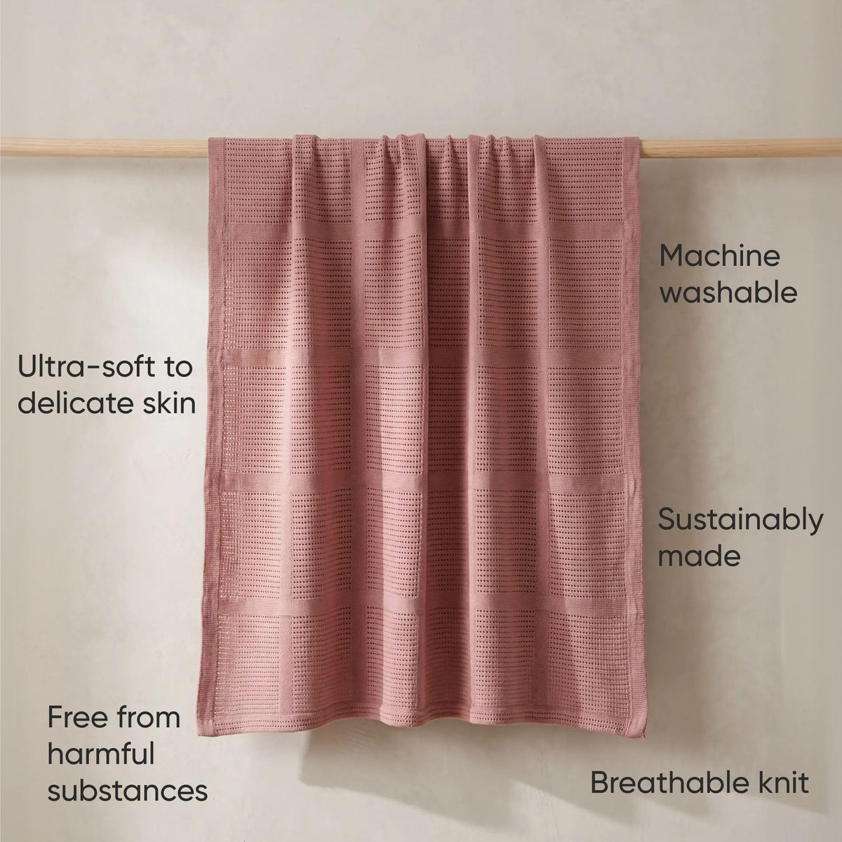 Bloomsbury Mill - Cellular Blankets Baby - 100% Organic Cotton - 2 Pack - Cloud - White - Newborn Essentials - Soft Breathable Baby Blankets for Pram, Cot, Moses Basket - 75x95cm