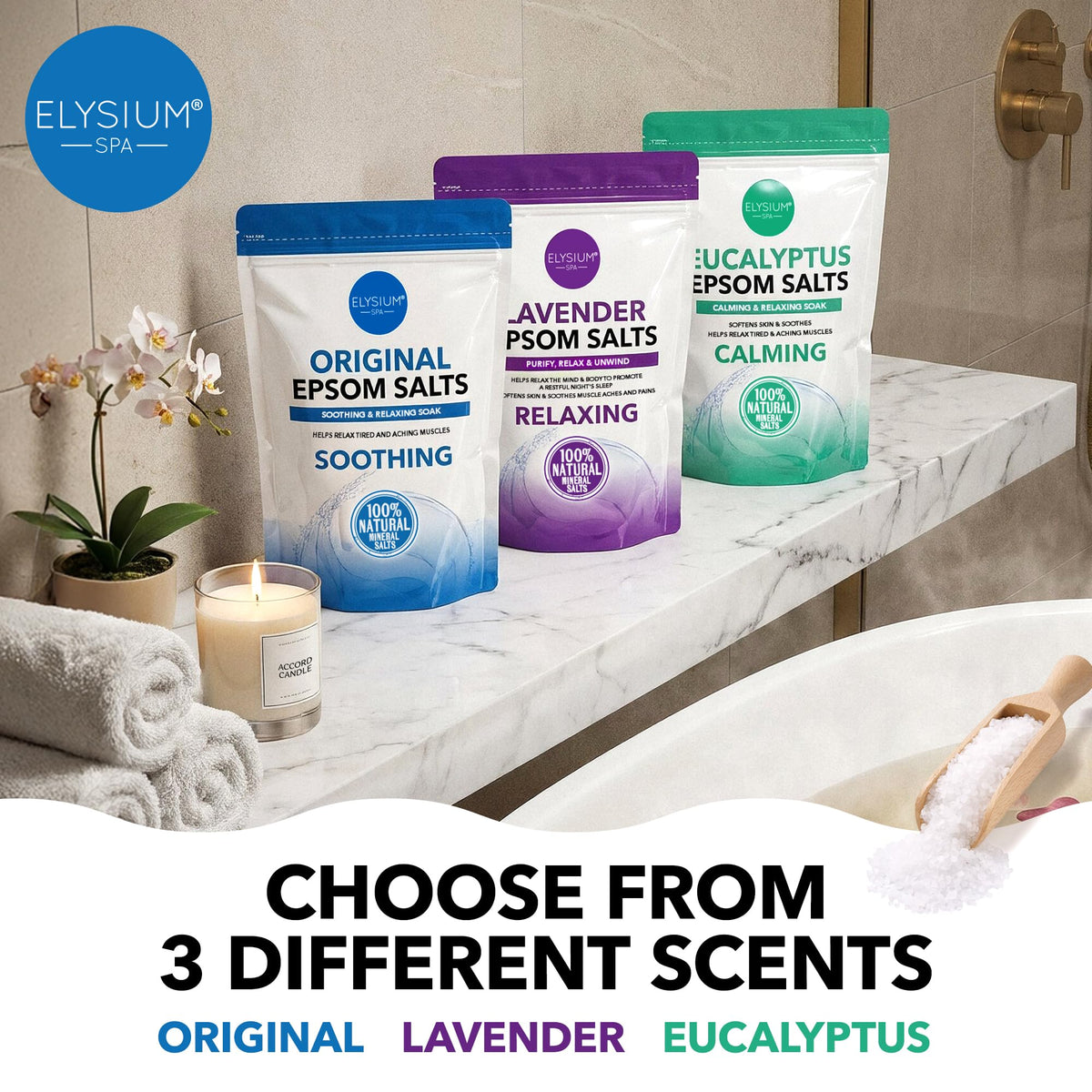 Elysium Spa Natural Original Epsom Salts 1Kg