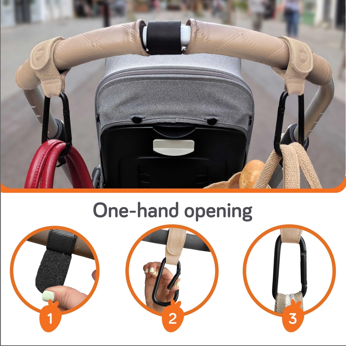 Baby Uma Buggy Clips - 2022 Double-Platinum Winning Pram Clips, Universal Pram Accessories, 5 kg Weight Capacity & Non-Slip, Baby Travel Essentials