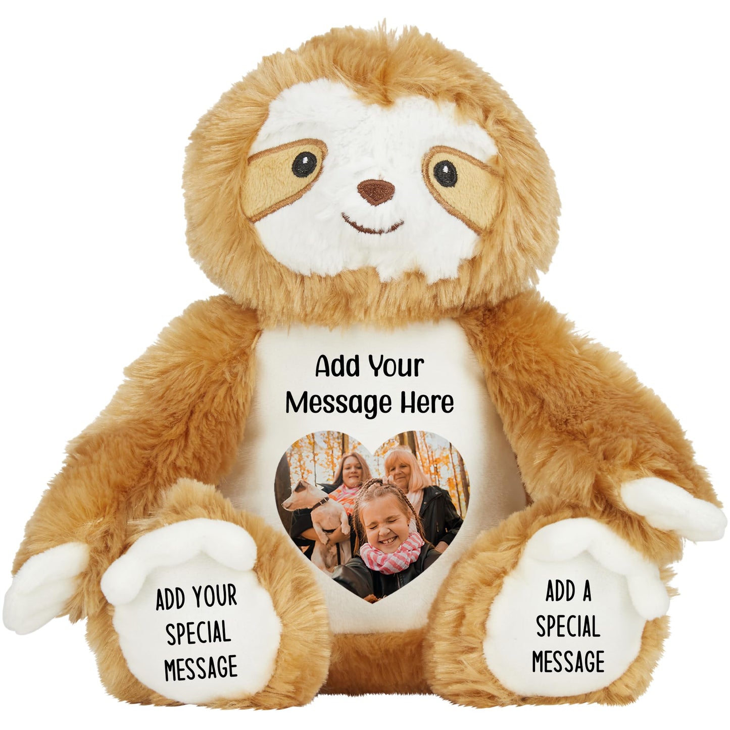 Personalised Photo Teddy Bear – Add Photo on Front & Text on Feet | 28 Styles | Custom Keepsake Gift for Baby, Sympathy, Birthday & More (Brown Teddy Bear)