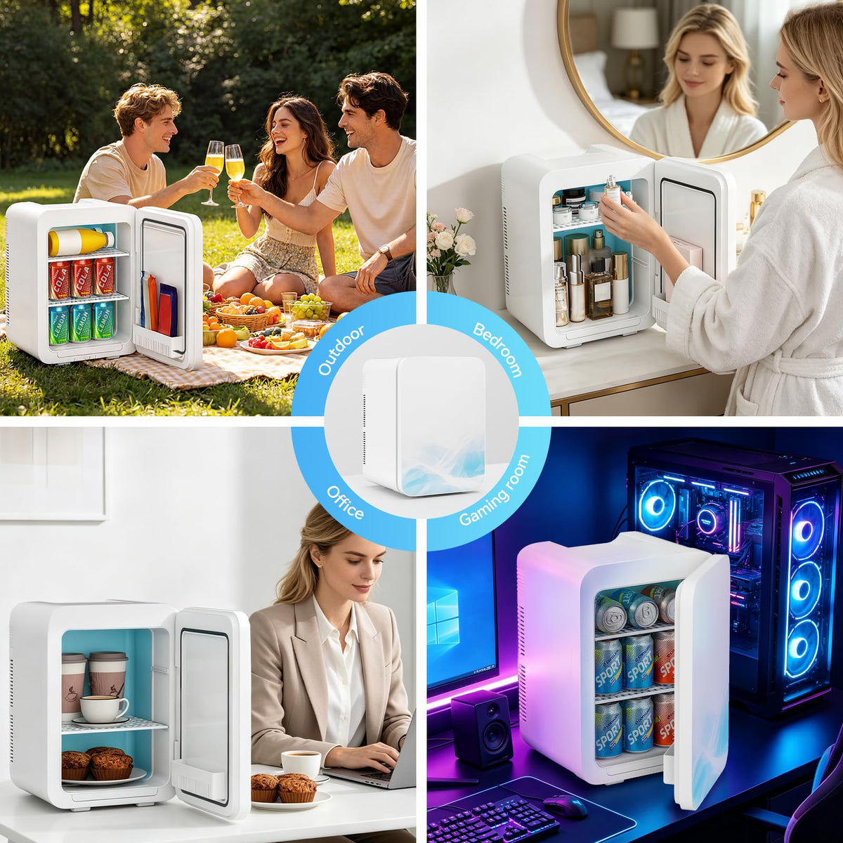 ARTETHYS Mini Fridge for Bedrooms, 20L Small Car Fridges
