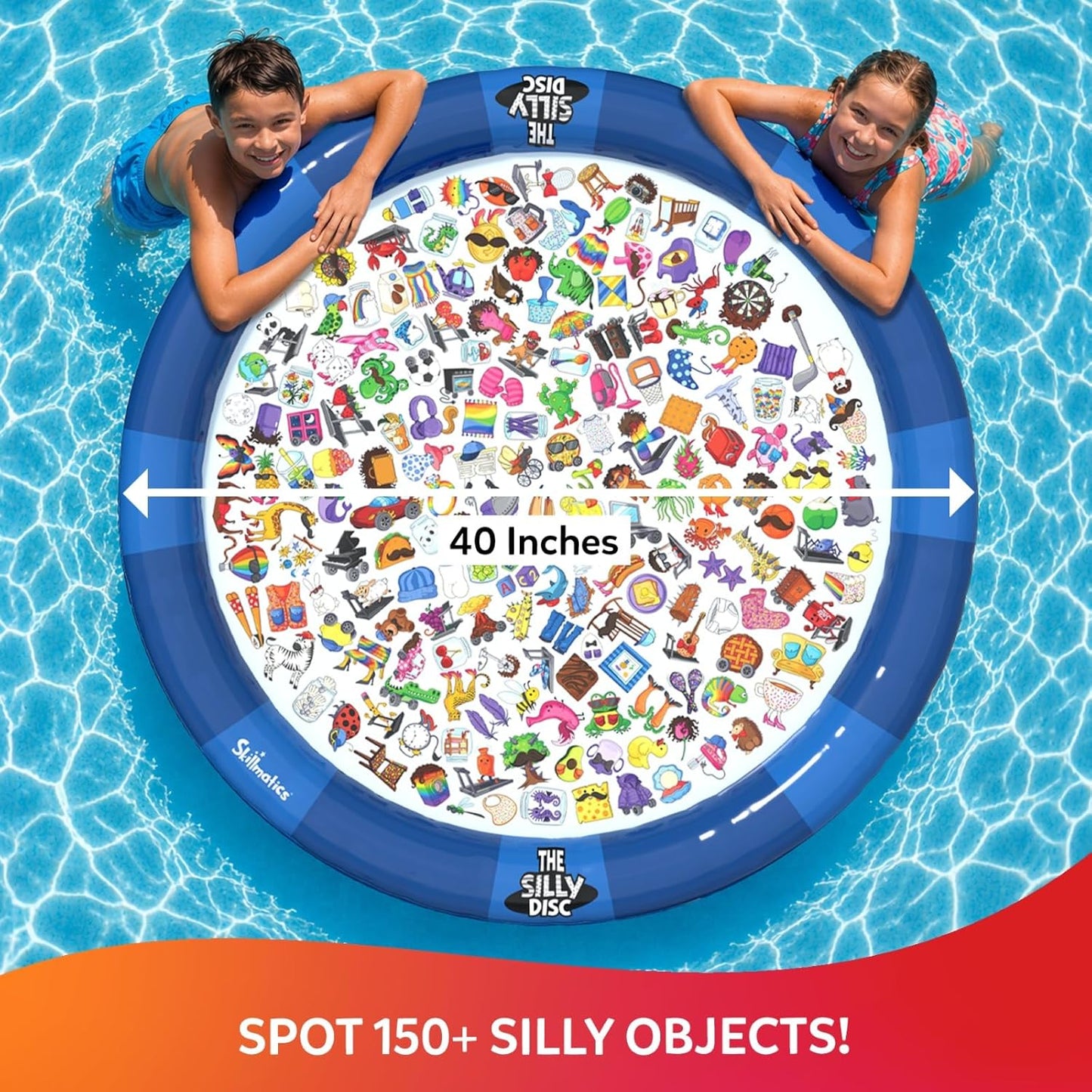 Skillmatics The Silly Disc – Fast-Paced Inflatable Pool Party Game for Kids, Teens and Families, Swimming Pool Toy for Summer Fun, Funny Spot and Shout Game, Gifts for Ages 8, 9,10 & Up, 2-8 Players