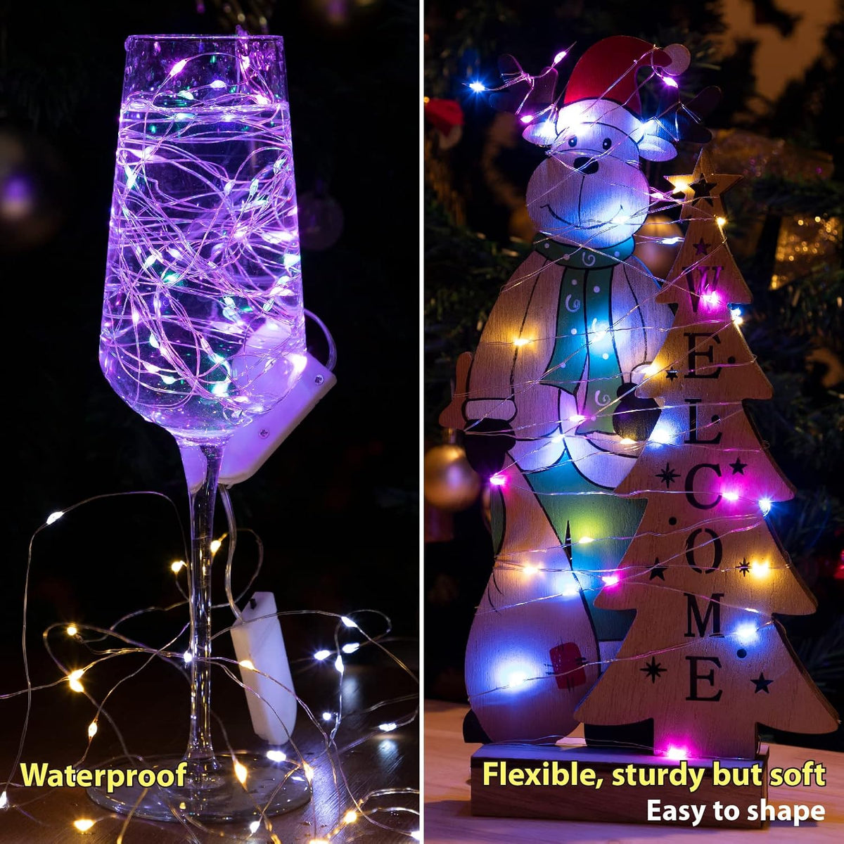 HXWEIYE 3 Pack USB Rechargeable Fairy Lights, 7ft 20 LED, 8 Modes & Timer