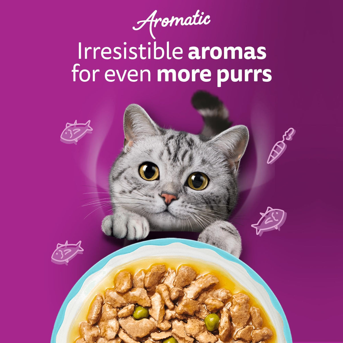 WHISKAS AROMATIC Adult Wet Cat Food in Gravy 40x85g Fragrant Fusions