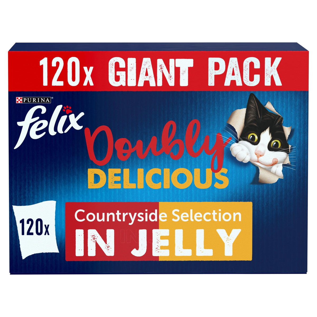 FELIX Tasty Shreds Adult Wet Cat Food Mixed Selection in Gravy Chicken, Beef, Tuna, Salmon 40 x 80g Pouches