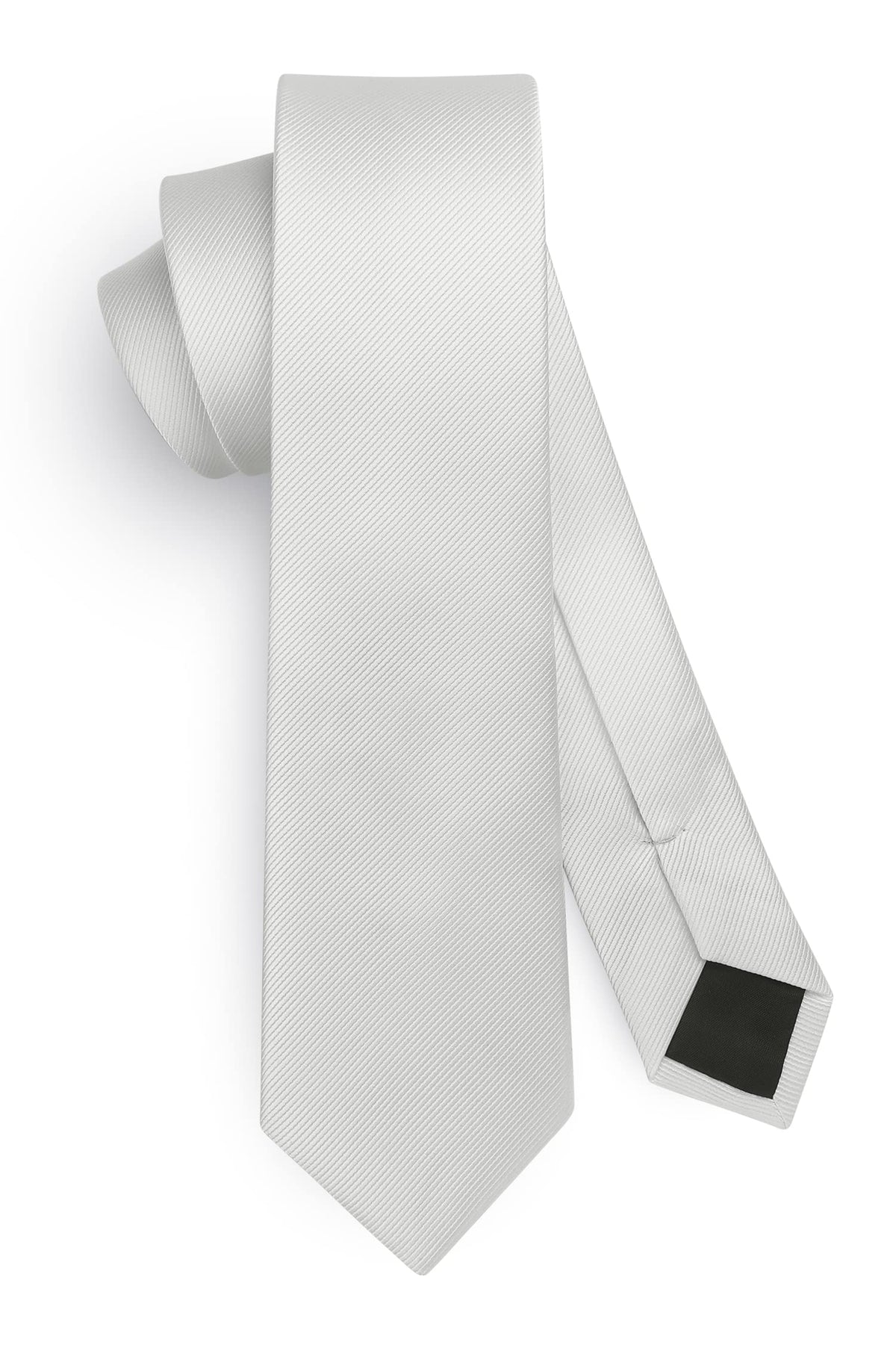 HISDERN Skinny Tie Solid Color 6cm Slim Ties for Men Wedding Classic Formal Business Necktie
