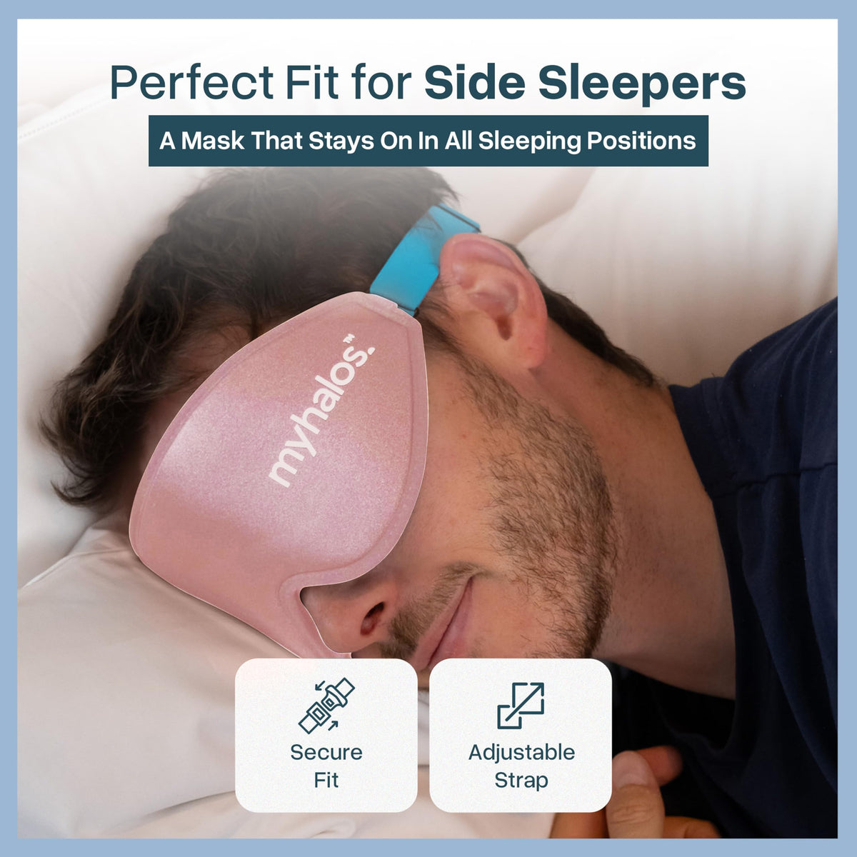 MyHalos Blackout Sleep Mask, Eye Mask for Sleeping, Zero Pressure, Travel