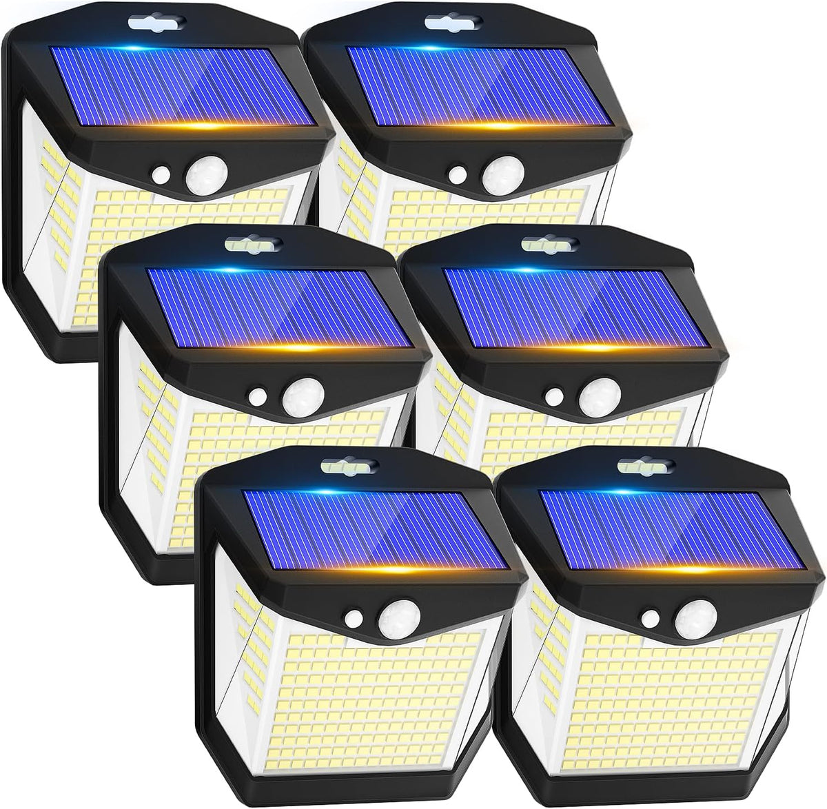 Solar Security Lights Outdoor Garden - 248 LED Solar Powered Outside Light 3 Modes Motion Sensor and 270°Wide Angle IP65 Waterproof Solar Power Wall Lighting For Fence Flood Door Garage Yard 6Pack