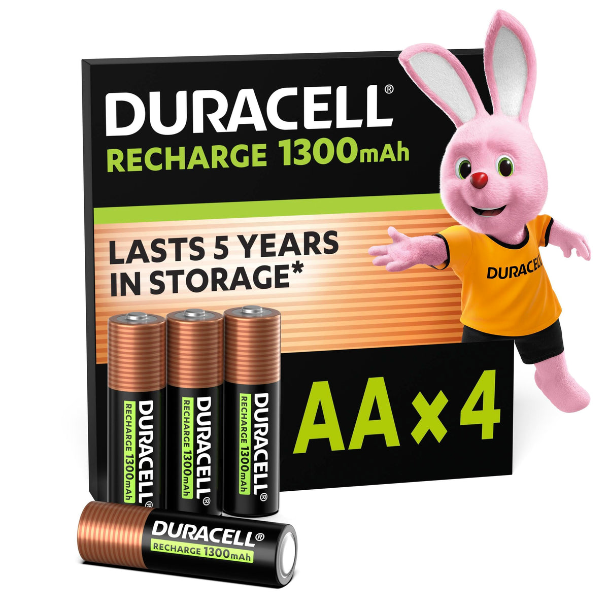 DURACELL AAA Rechargeable Batteries (4 Pack) 1.2V, 750 mAh NiMH