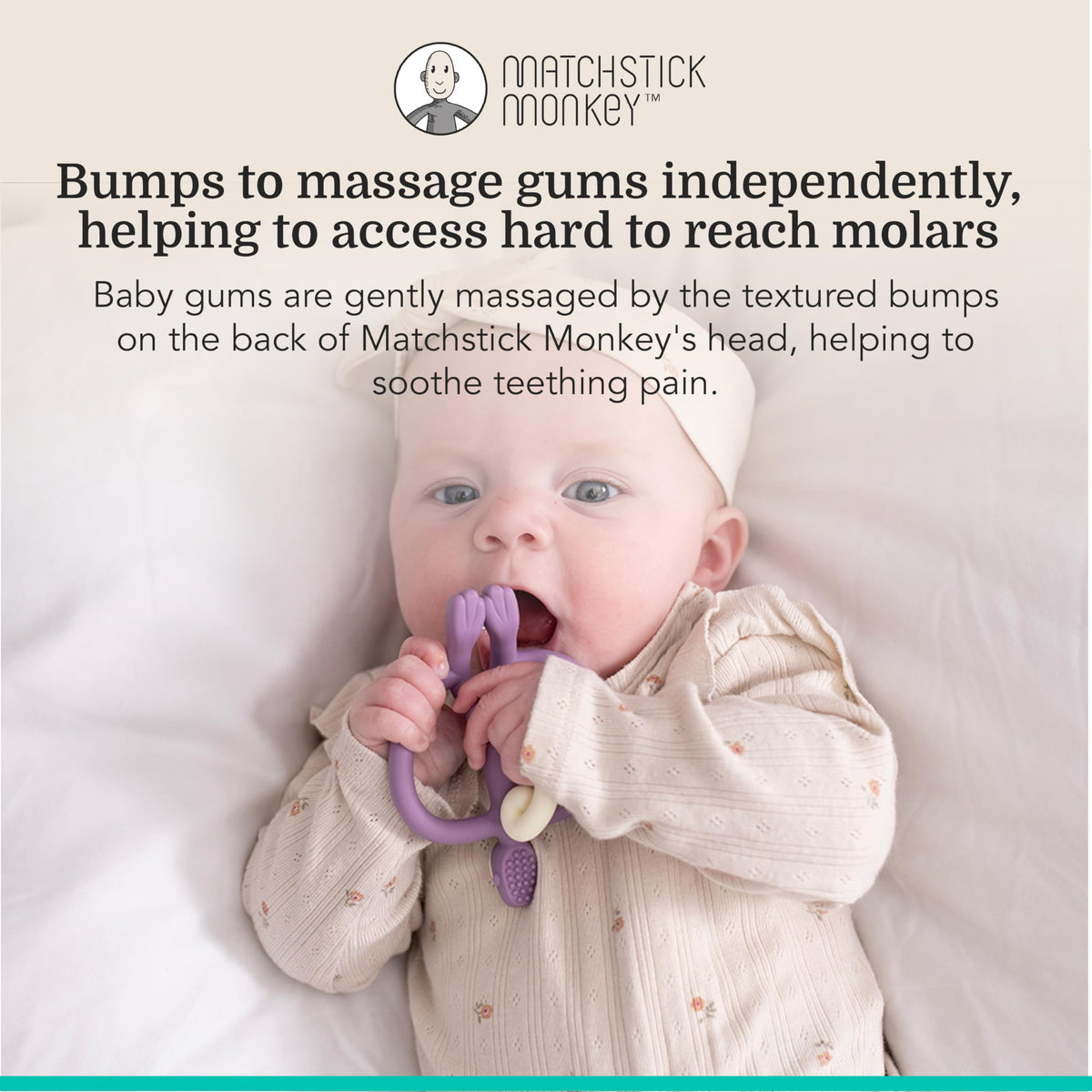 Matchstick Monkey Original Teether with Gel Applicator, Hearts