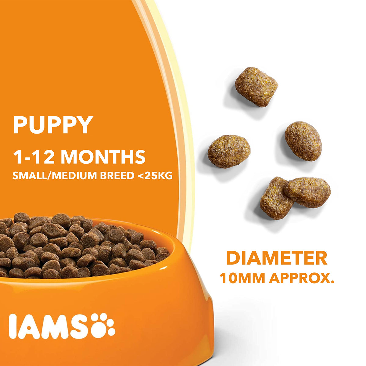 IAMS Puppy Small Medium Complete Dry Dog Food Chicken 3kg - For Healthy Growth
