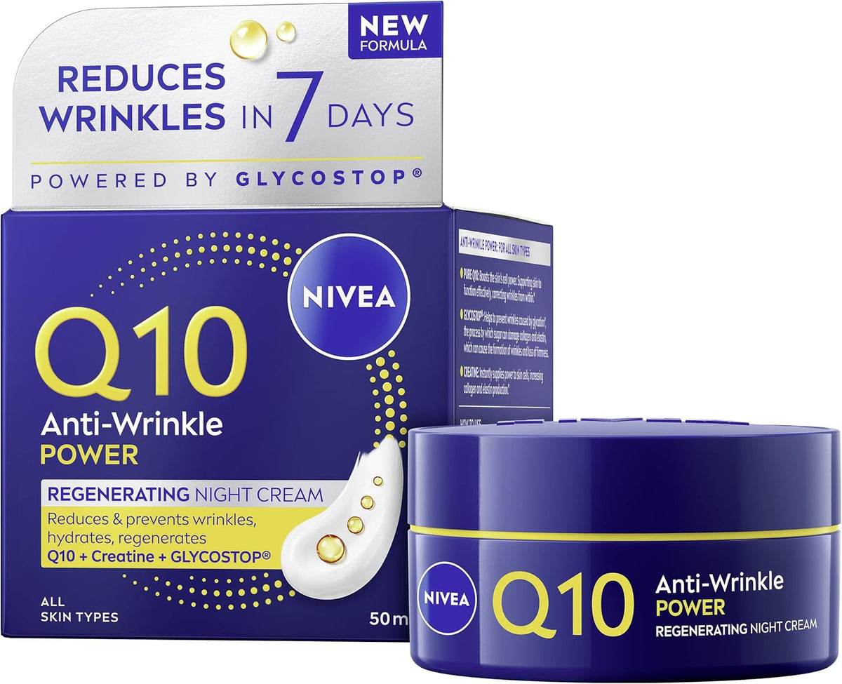 NIVEA Q10 Anti-Wrinkle Power Regenerating Night Cream, 50 ml