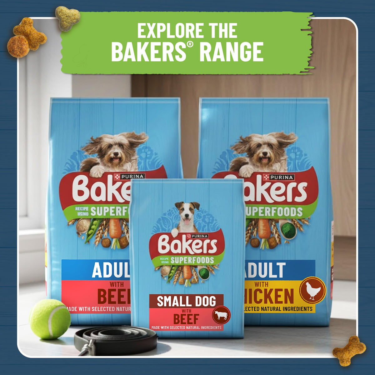 BAKERS Superfoods Adult Dry Dog Food Beef with Vegetables 14kg Pack
