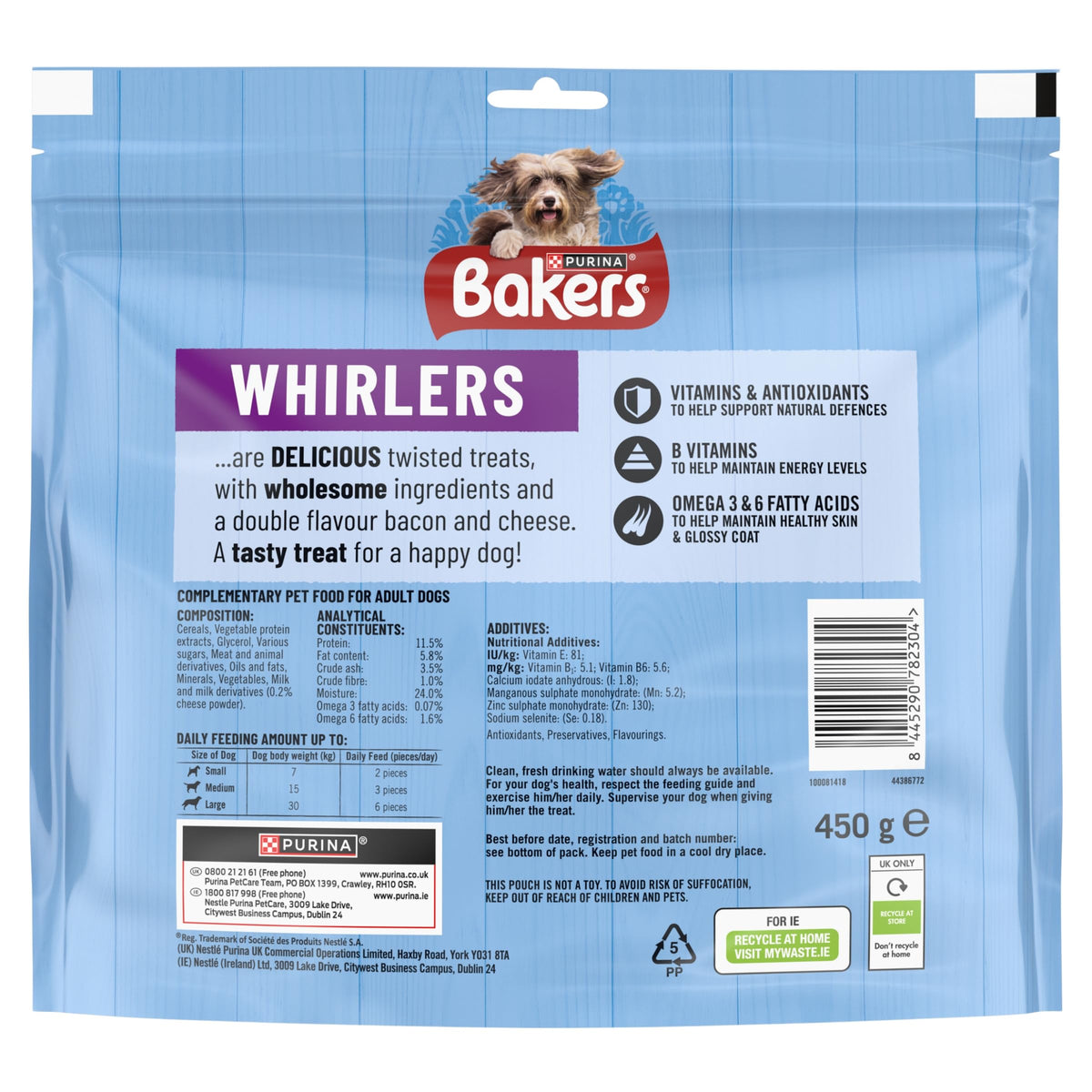 BAKERS Sizzlers Bacon Dog Treats 315g (Pack of 3)
