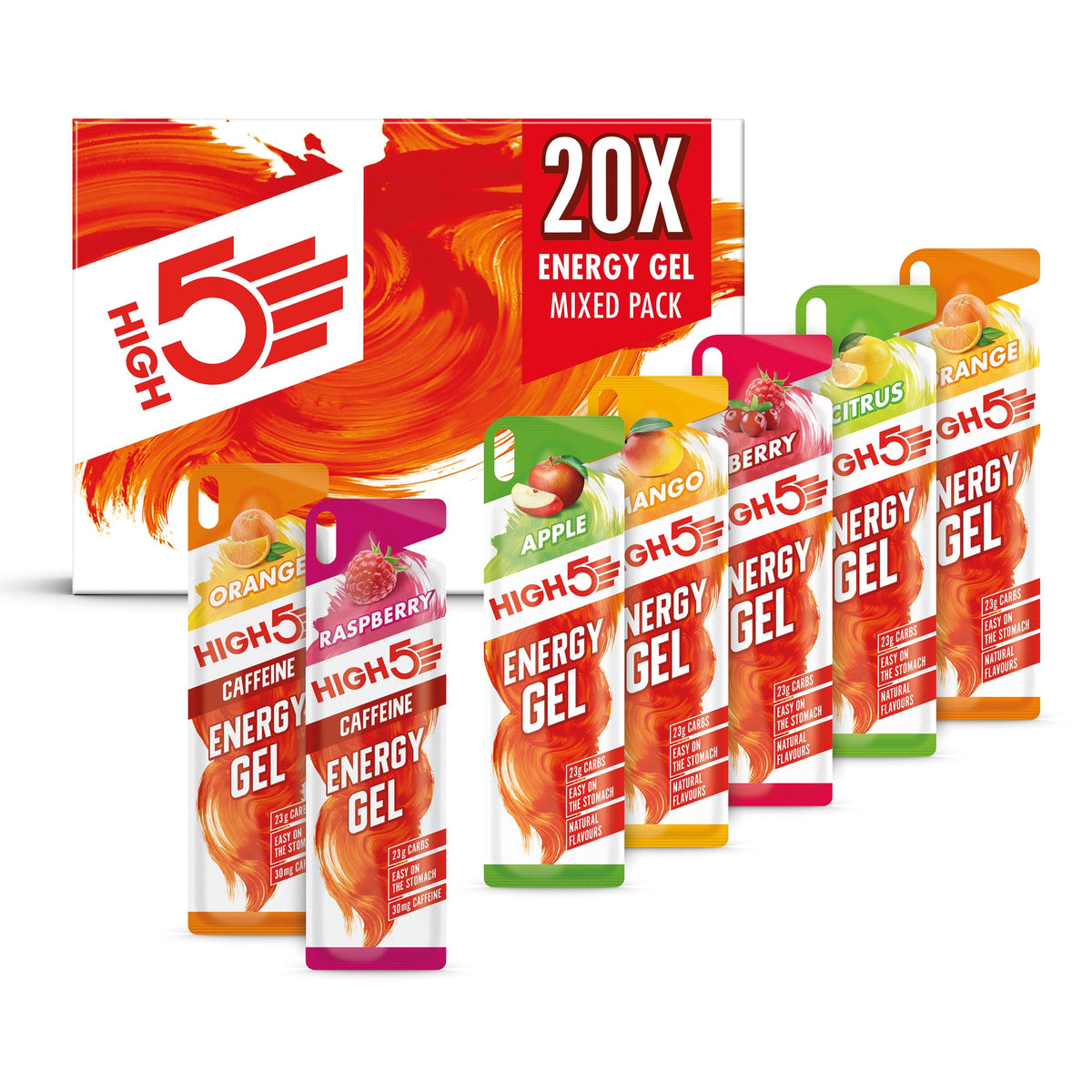 HIGH5 Energy Gels, Running Gel for Fast & Sustained Energy, Mixed, 8 x 40g