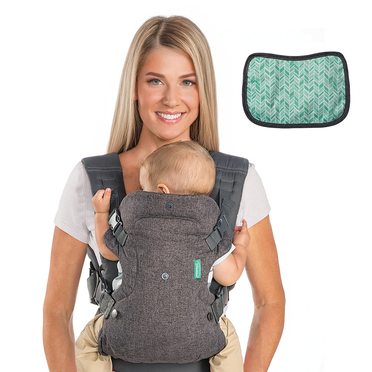 Infantino Flip Advanced 4-in-1 Baby Carrier - Ergonomic, Convertible, Face-in and Face-Out Front and Back Baby Carrier for Newborn to Toddler 3,6-14,5kg, Grey