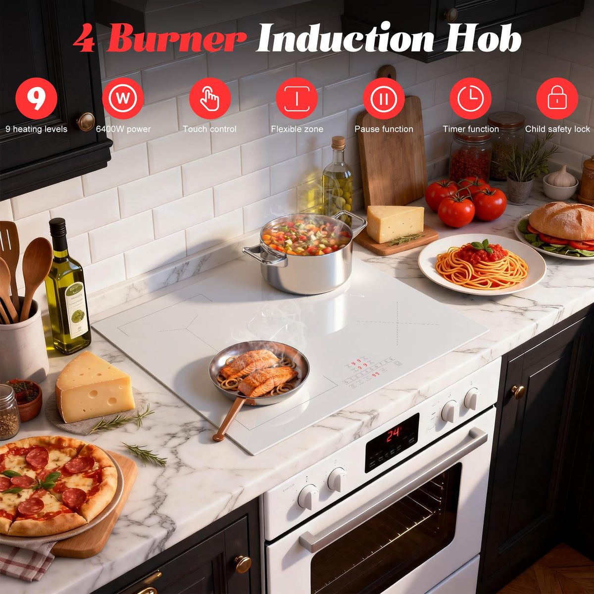 Portable Ceramic Hob, Pulg in Single Electric Hob 3600W