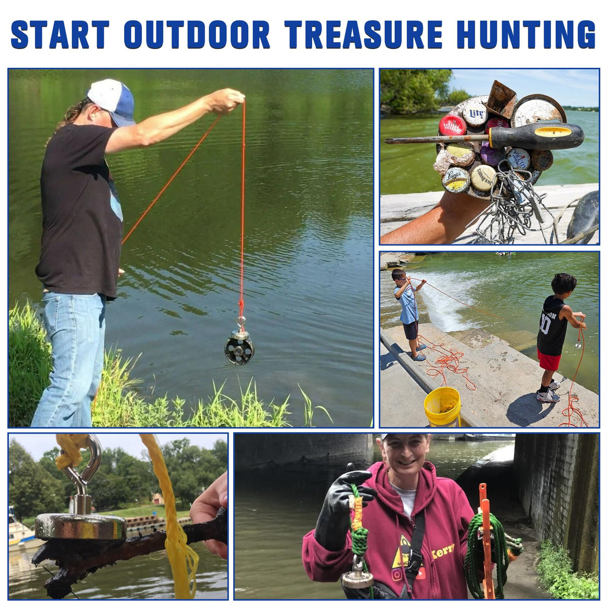 FINDMAG 82kg Pulling Strong Fishing Magnet for Retrieving in River (D45)
