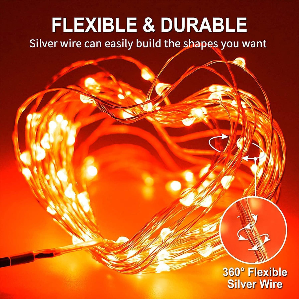 Lezonic 2Pack Solar String Lights Waterproof,12M/40Ft 120LED Garden Lights