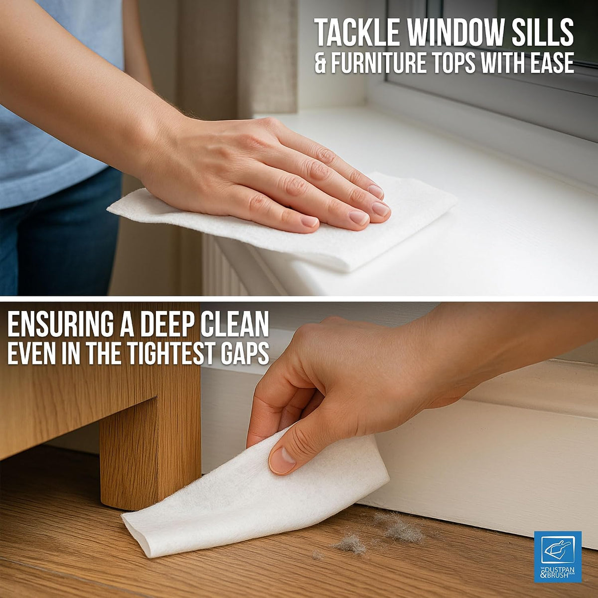Pack of 50 Disposable Microfibre Electrostatic Floor Cloths for Flat Swivel Mop Multi Fitting Cleaning Wipes - 29cm x 21cm Fits Most Mops Like Swiffer Etc