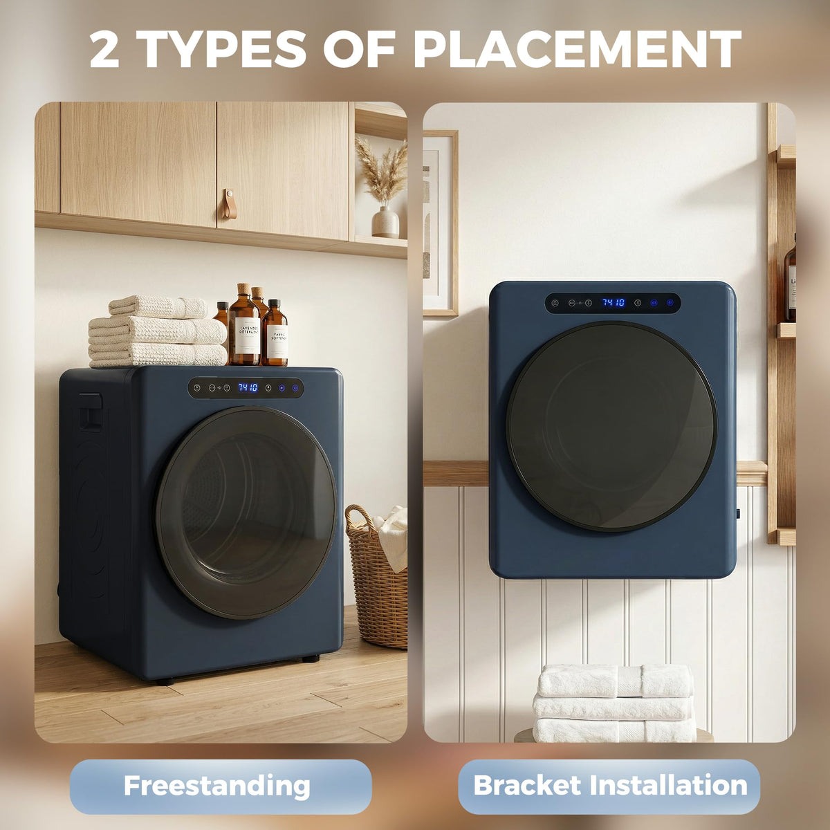HOMCOM Vented Tumble Dryer 5kg Wet Laundry/3kg Dry Capacity 1000W Black