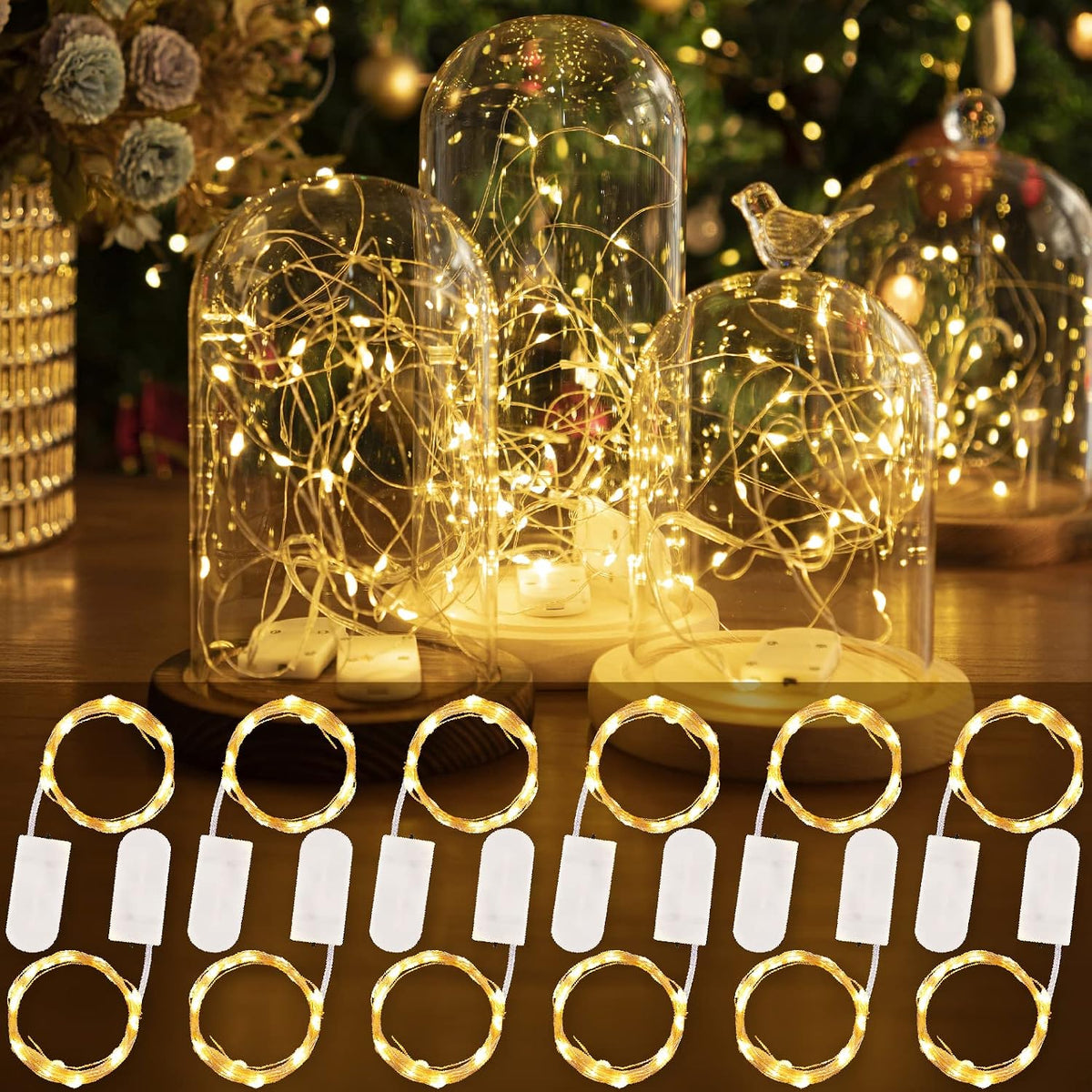 HXWEIYE 3 Pack USB Rechargeable Fairy Lights, 7ft 20 LED, 8 Modes & Timer