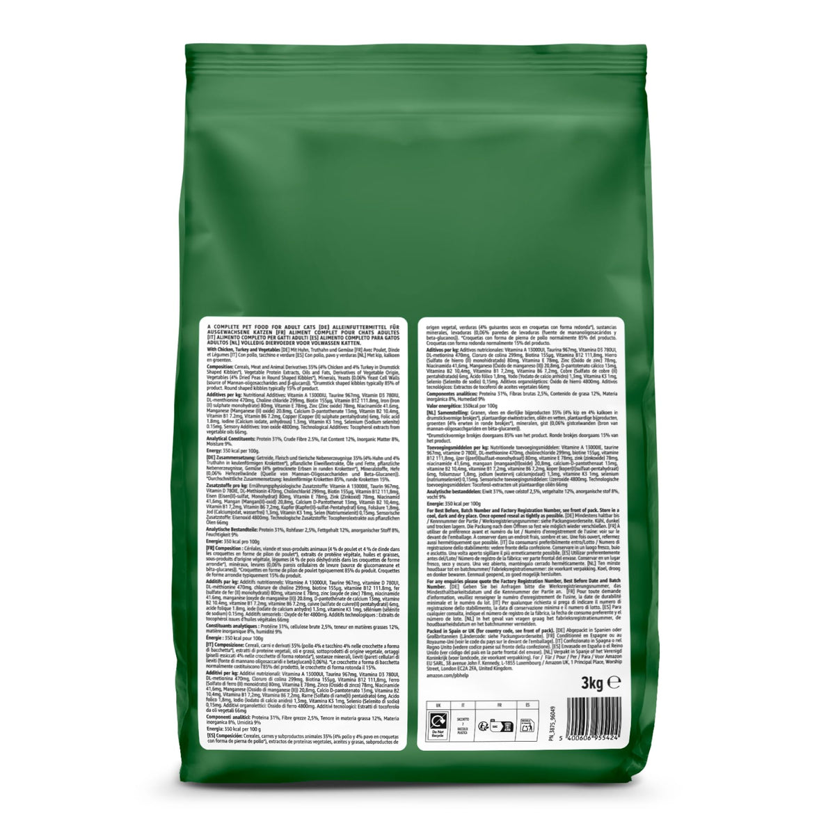 by Amazon - Complete Dry Cat Food with Salmon, Tuna and Vegetables, 2 pack of 3kg