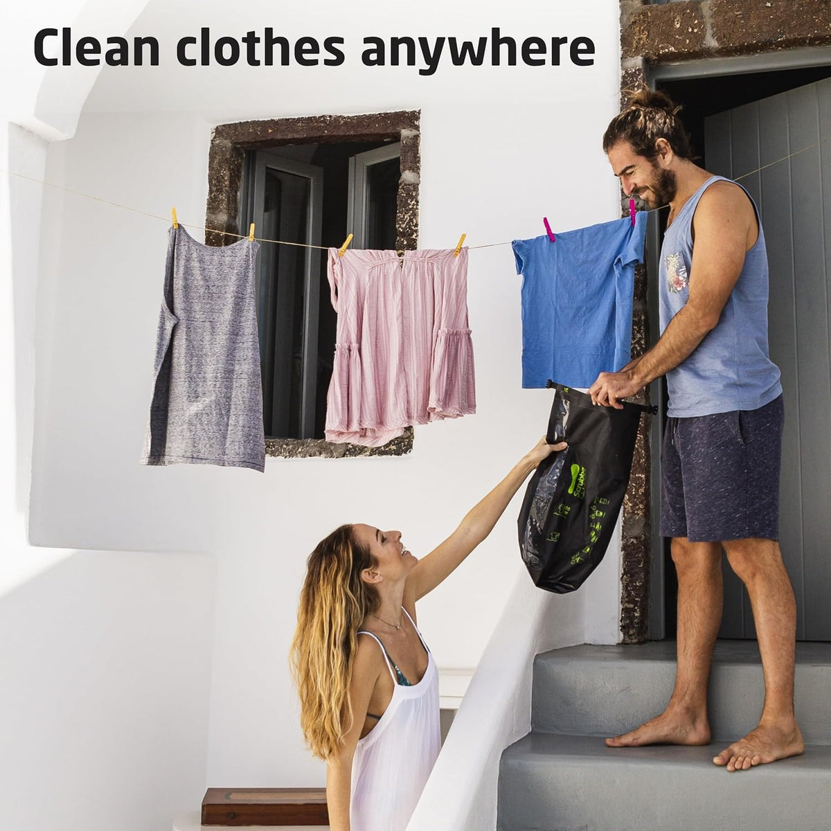 Scrubba Wash Bag - Patented Washboard-in-a-Bag™ Portable Travel Washing Machine for Camping, Backpacking, Cruises & Hotels - Pack Light, Wash Clothes Anywhere in Minutes (~140g)