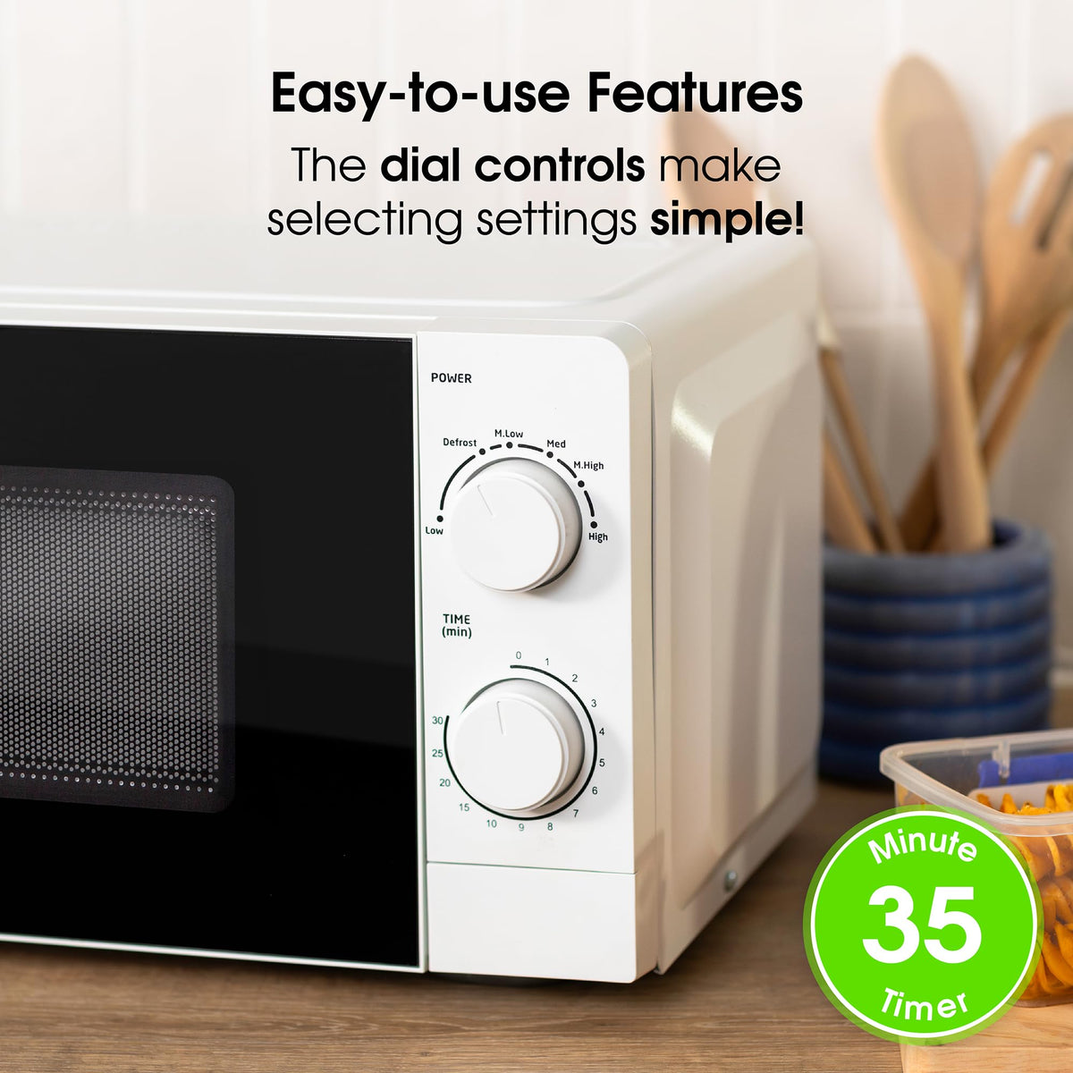 Abode Touch Control Microwave 20 Litre Black Digital 700W with Clock & Timer, 5 Auto Cook Settings & Defrost, 10 Power Levels AMT2012B (Touch Control, Silver)