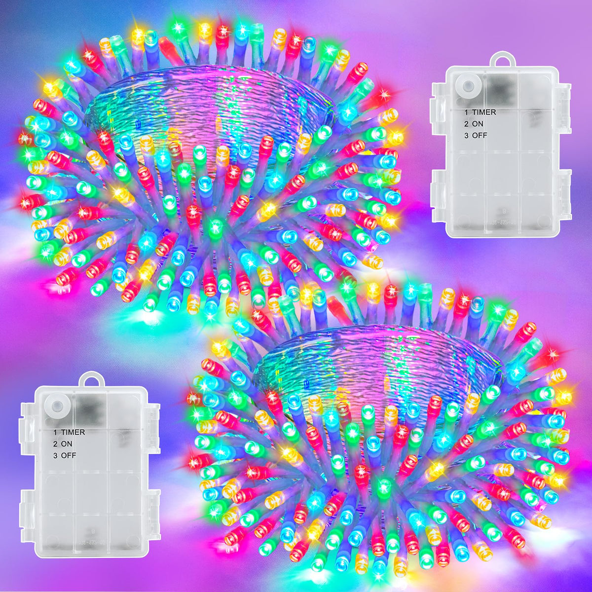 Dalugo Battery Fairy Lights, 3M 30 LED Warm White String Lights with 6h Timer, IP65 Waterproof Battery Powered Fairy Lights for Indoor Outdoor Christmas Decorations