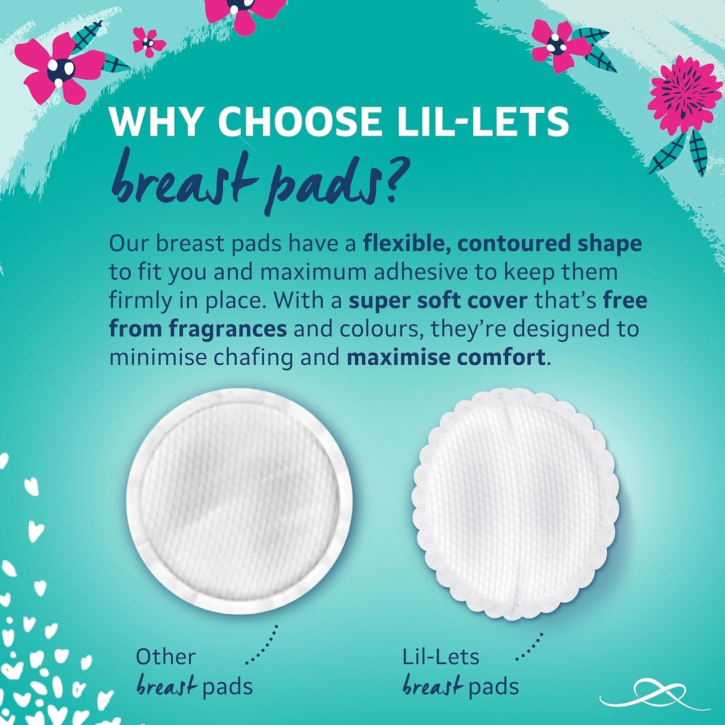 Lil-Lets Maternity BreastPads, X 120 Count, Disposable Nursing Pads, for Breastfeeding Mums, Individually Wrapped, Ultra Slim & Absorbent, 4 Packs