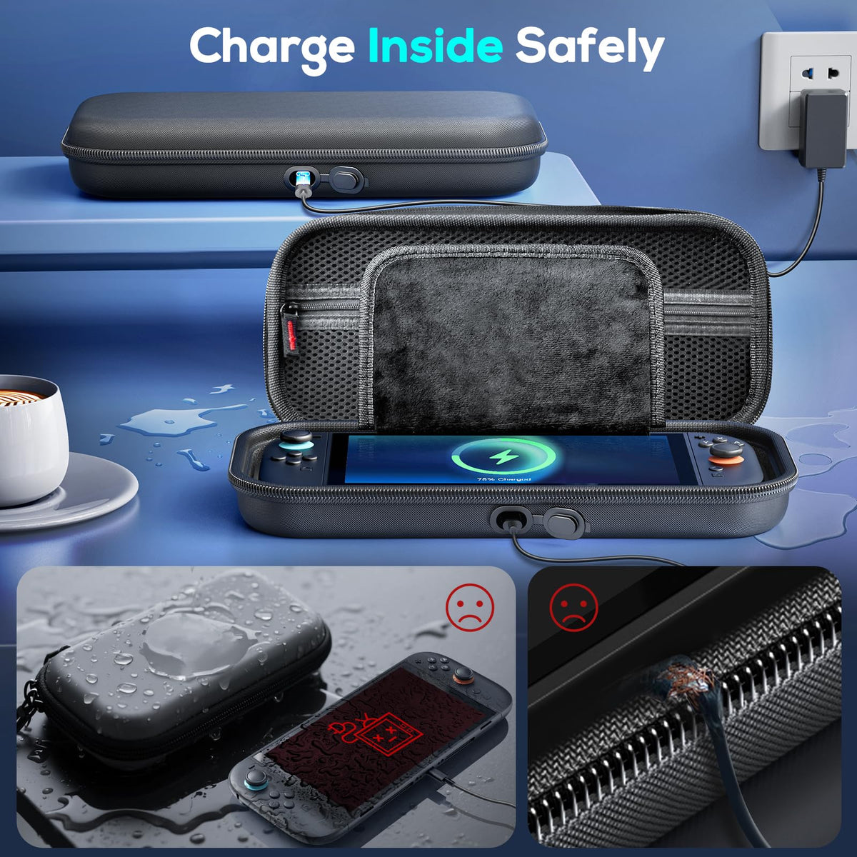 Case for Nintendo Switch 2, Travel Case with Charging Hole and 10 Game Card