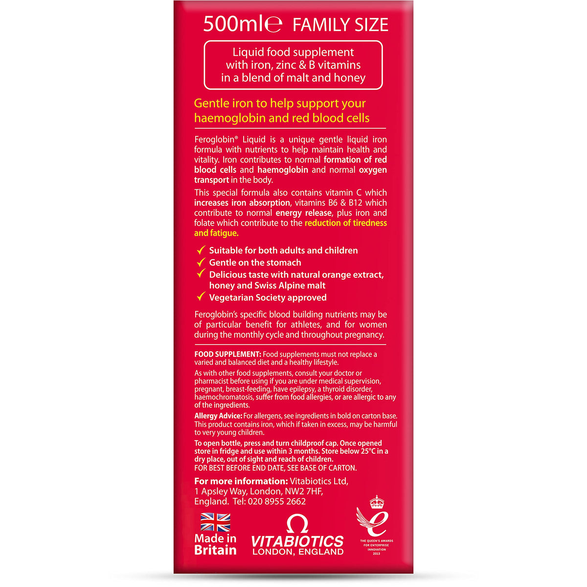 Feroglobin Iron Supplement Capsules Support Iron Defficiency, Anemia and Blood Formation, Boost Energy, Immunity and Vitality While reducing Fatigue and Tiredness