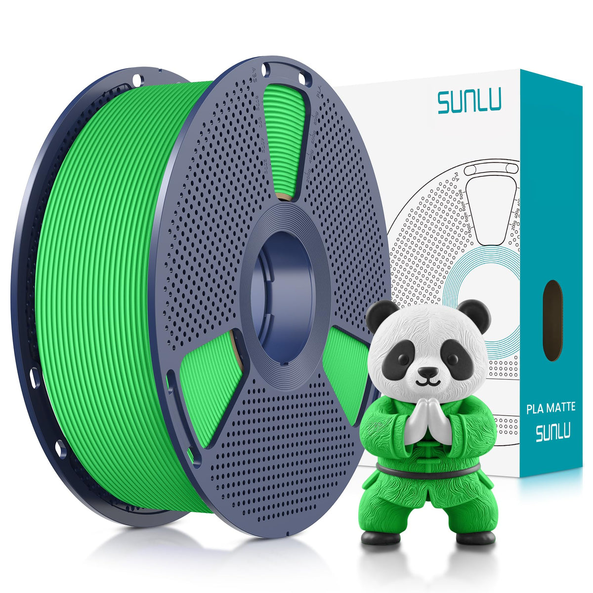SUNLU Matte PLA 3D Printer Filament 1.75mm, Matte Black 1KG
