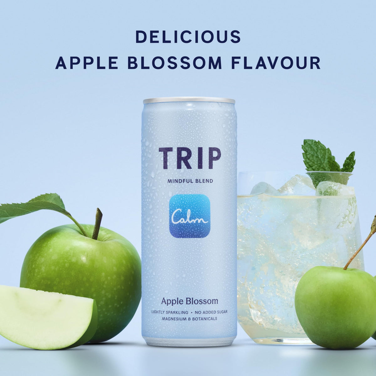 TRIP Cucumber Mint Sparkling drink with 120MG calming Magnesium + Lion’s Mane + Chamomile + Lemon Balm. Low Calorie and Vegan (Pack of 12 x 250ml) - Packaging Might Vary