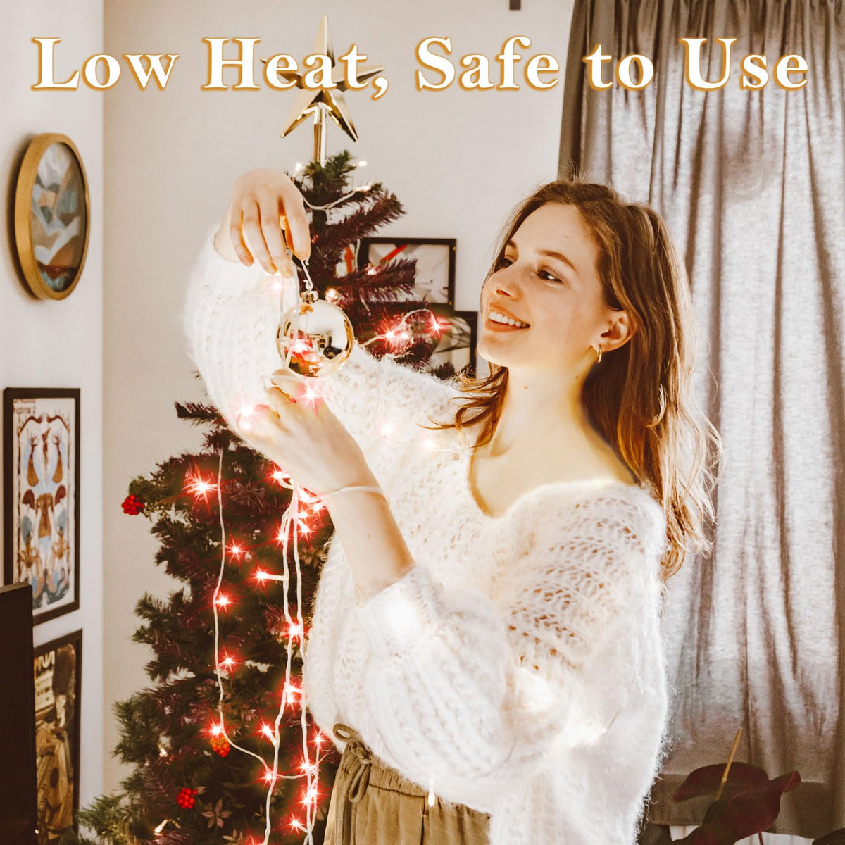 Dalugo Battery Fairy Lights, 3M 30 LED Warm White String Lights with 6h Timer, IP65 Waterproof Battery Powered Fairy Lights for Indoor Outdoor Christmas Decorations