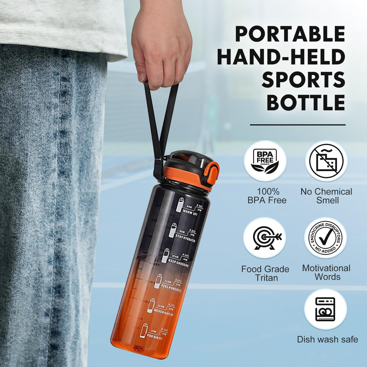 SEASEVEN Flat Water Bottle 750ML for Gym,School Office(Flat Pink)