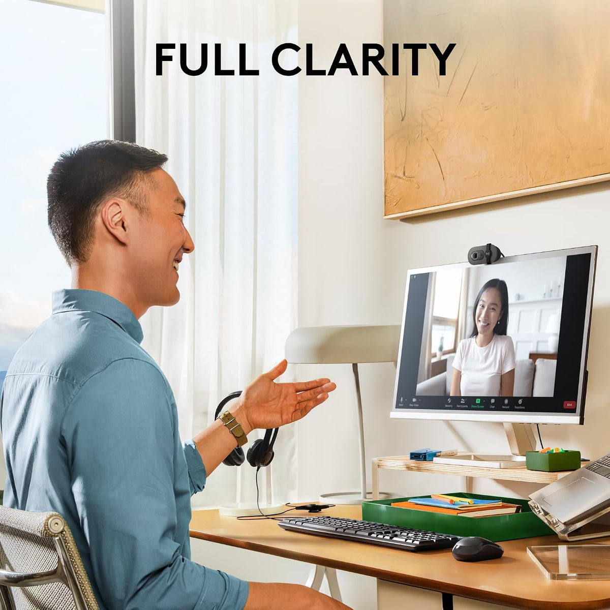 Logitech Brio 100 Full HD Webcam for Meetings and Streaming