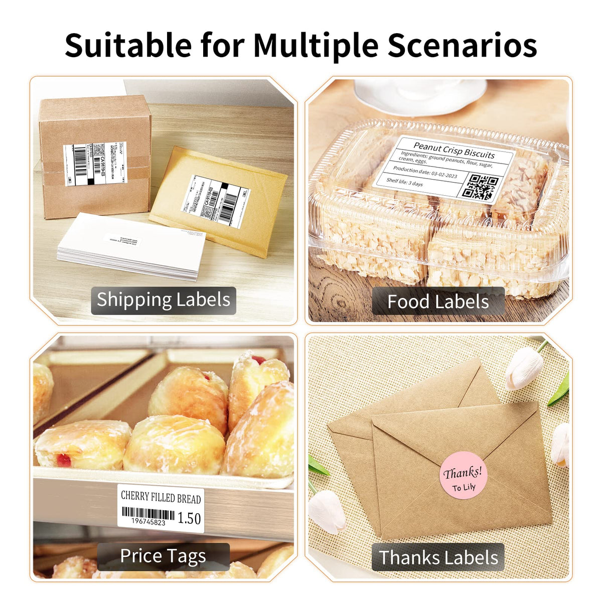 JADENS Bluetooth Thermal Label Printer, 4x6 Shipping Label Printer, 50 Labels Included, Compatible with Hermes, Royal Mail, DHL, DPD, Evri, Amazon, Shopify