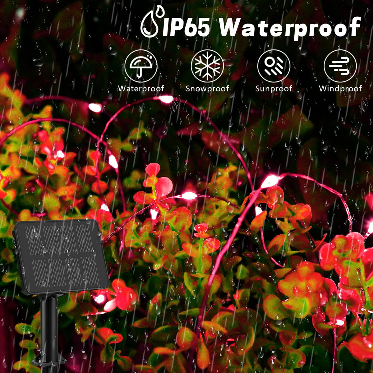 Gcstnn Garden Solar Lights Outdoor, 5M 50 LED Solar Fairy Lights, Copper Wire 8 Modes Waterproof String Lights for Yard, Christmas Tree, Bedroom, Gate, Indoor/Outside Decorations(Orange)