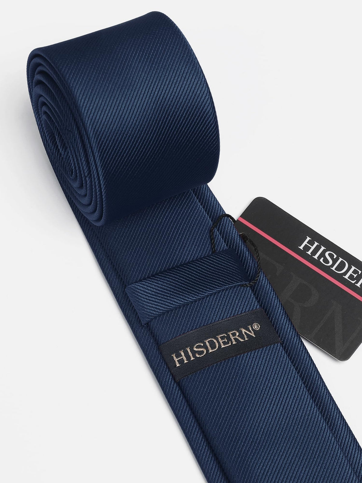 HISDERN Skinny Tie Solid Color 6cm Slim Ties for Men Wedding Classic Formal Business Necktie