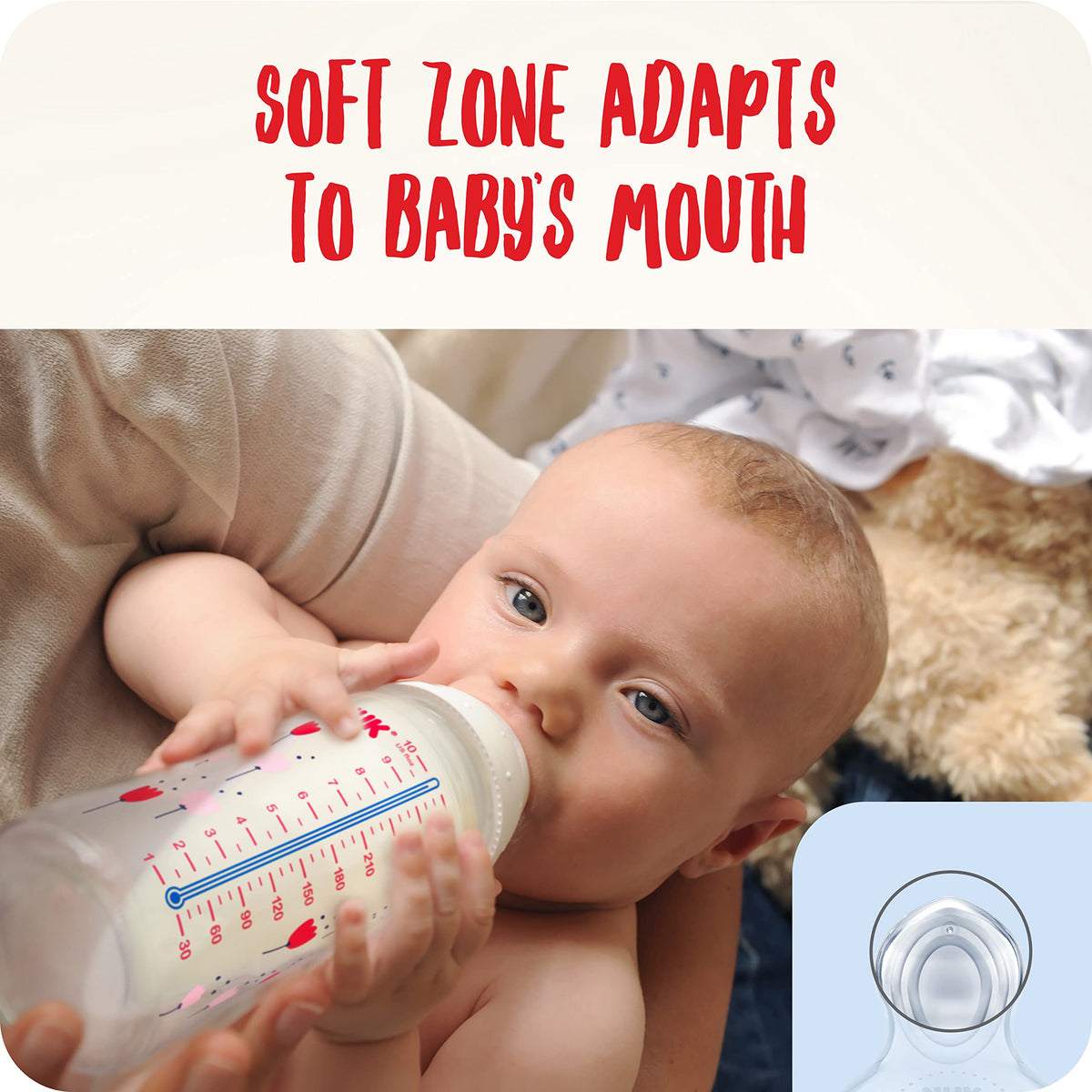 NUK First Choice+ Baby Bottles Set | 0-6 Months | Temperature Control | Anti Colic Vent | 300 ml | BPA-Free | Silicone Teat | 3 Count | Safari