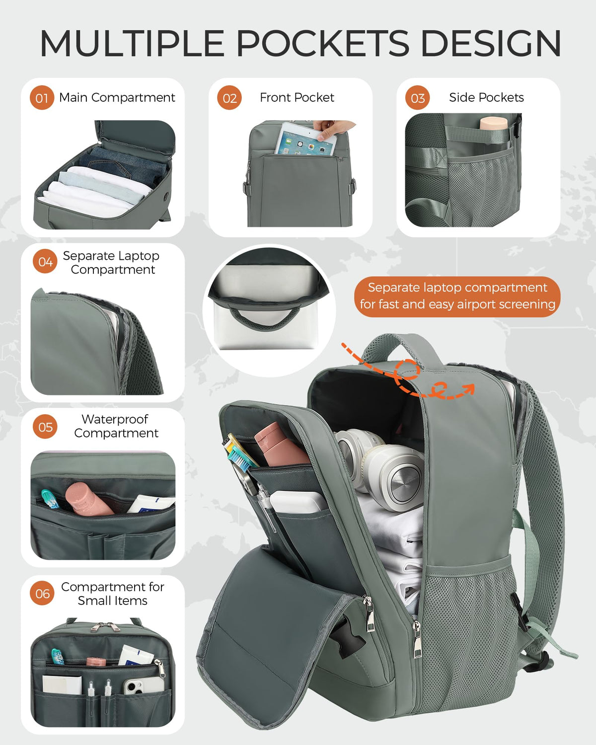 Yankony Ryanair Cabin Bags 40x30x20 Underseat, Travel Backpack Cabin Size
