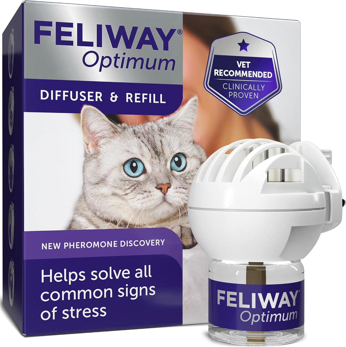 FELIWAY Optimum Cat Calming Plug-In Pheromone Diffuser Starter Kit
