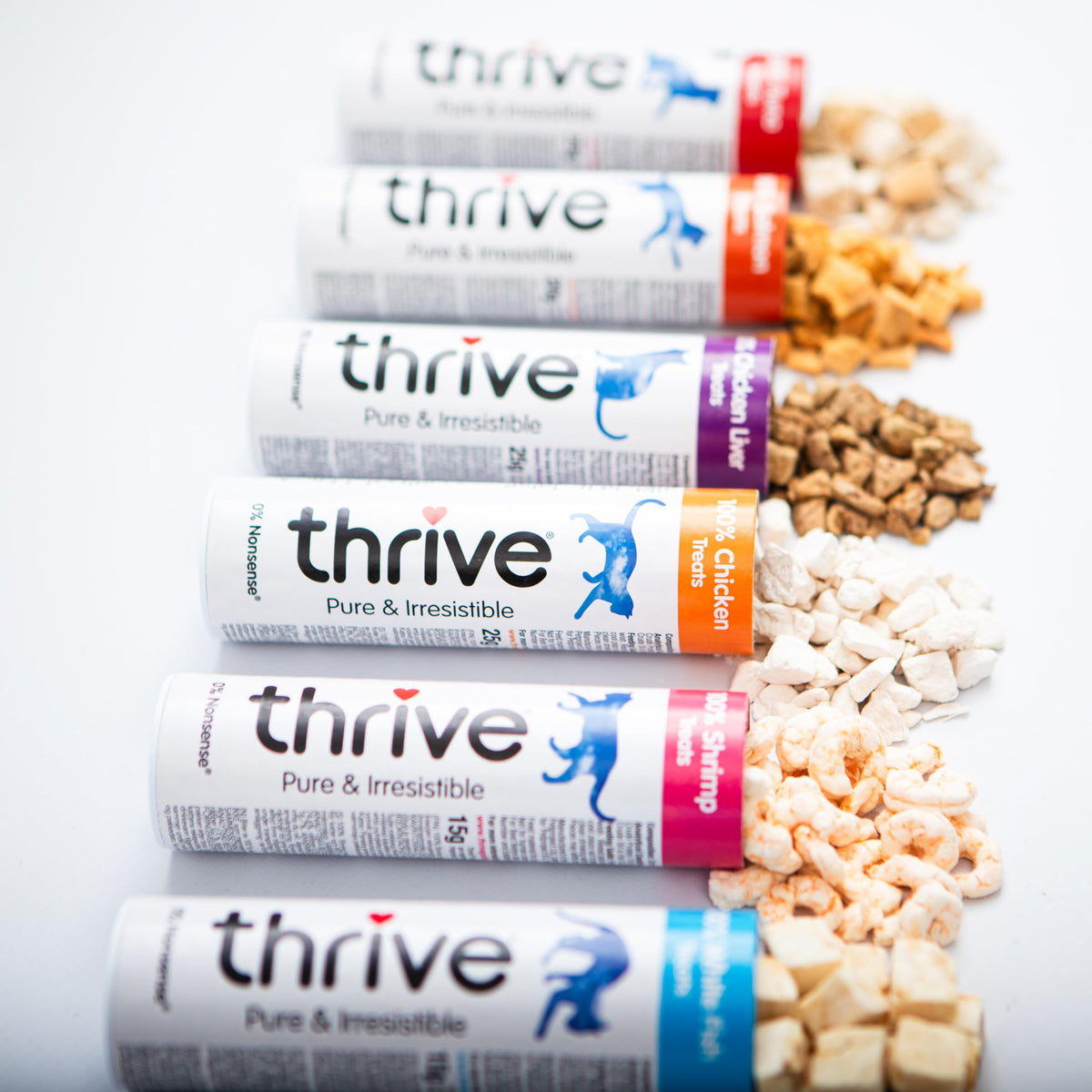 Thrive 100% Chicken Breast Freeze-Dried Cat Treats – Single Ingredient, High Protein – Grain Free – 170g MaxiTube