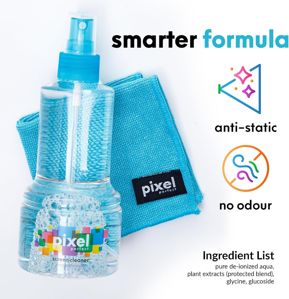 Pixel Perfect Screen Cleaner Kit for TV, Laptops, Computers, Monitors, Phones, Tablets, 300ml Cleaning Kit, Premium Natural Spray